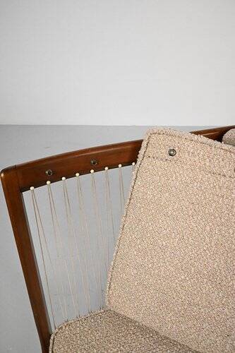 Three-Seater Sofa and Lounge Chair with Hocker by Hans Mitzlaff, Set of 3