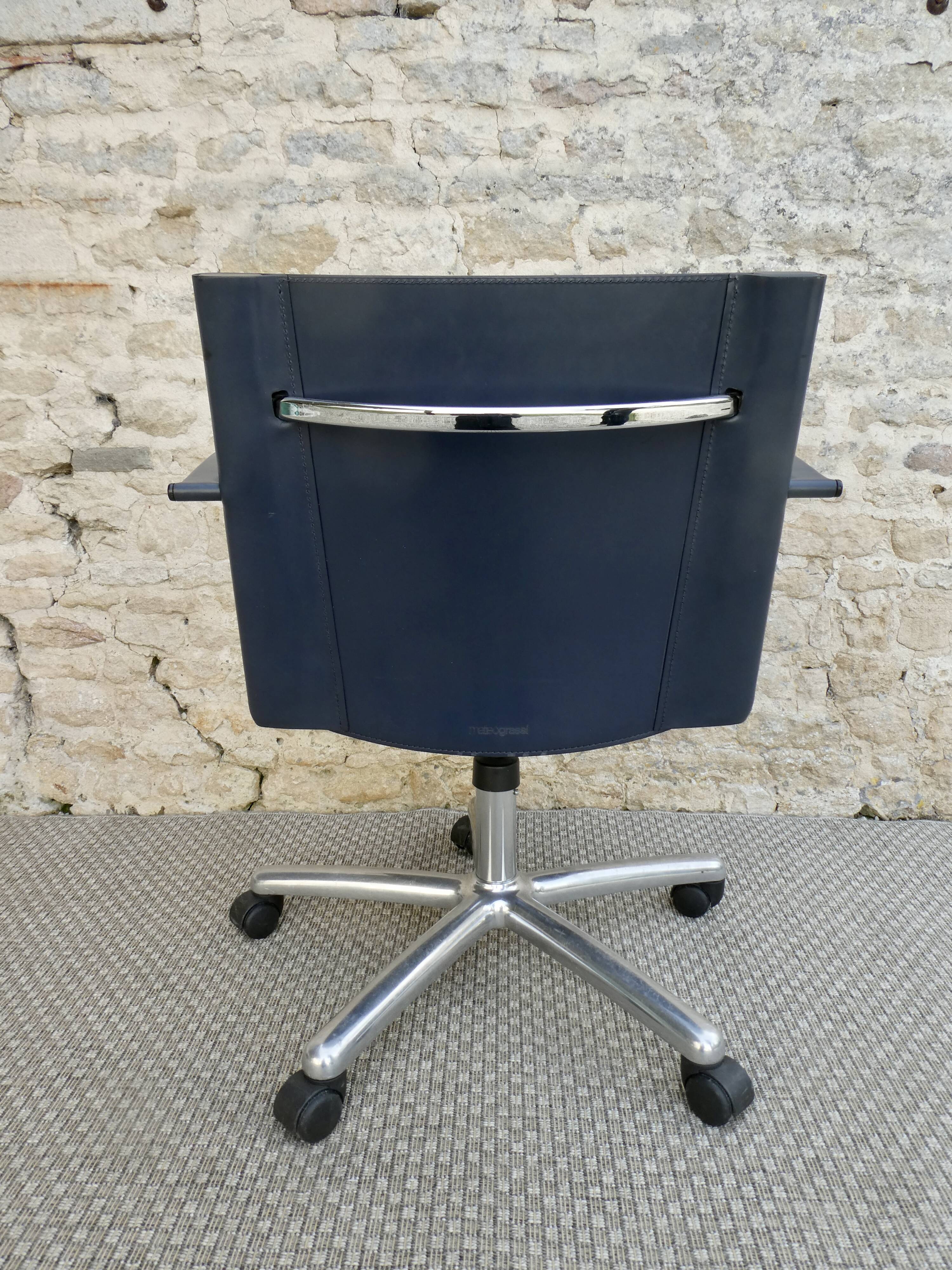 Office chair by Carlo Bartoli for Matteo Grassi in leather