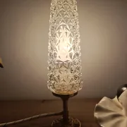Retro chic art deco lamp, diamond tip & gilded brass