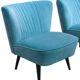 Set de fauteuils club bleus azur en hêtre massif, design Mid-Century Hongrie années 1950
