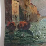 Oil on wood View of Venice at sunrise for the 40s