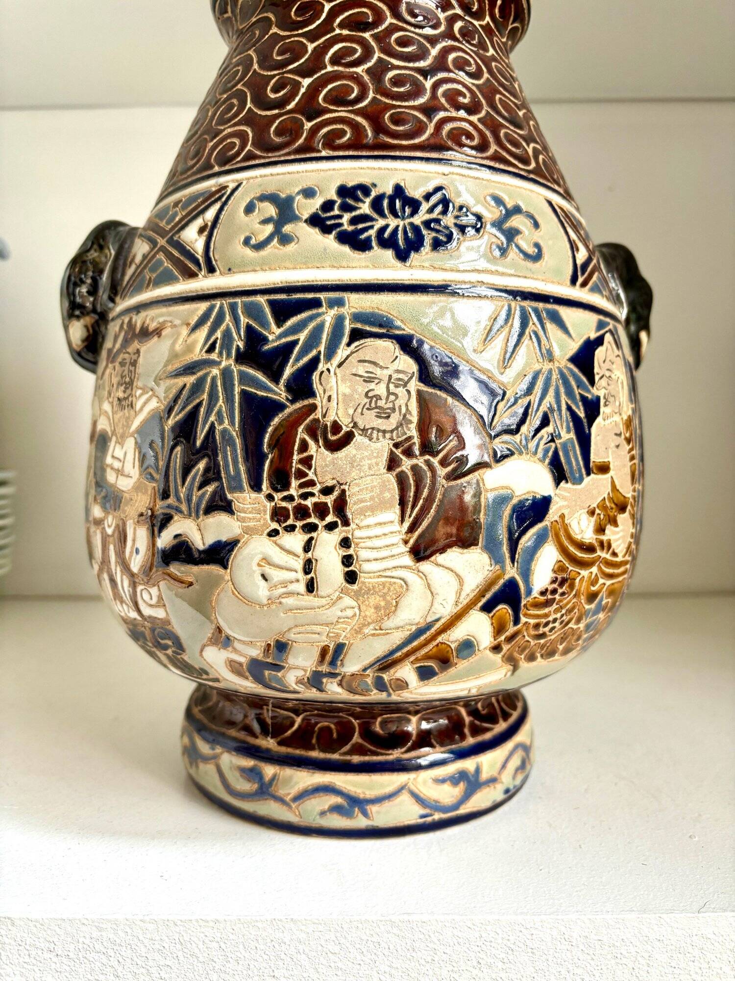 Polychrome sandstone vase from Biên Hoa - Vietnam