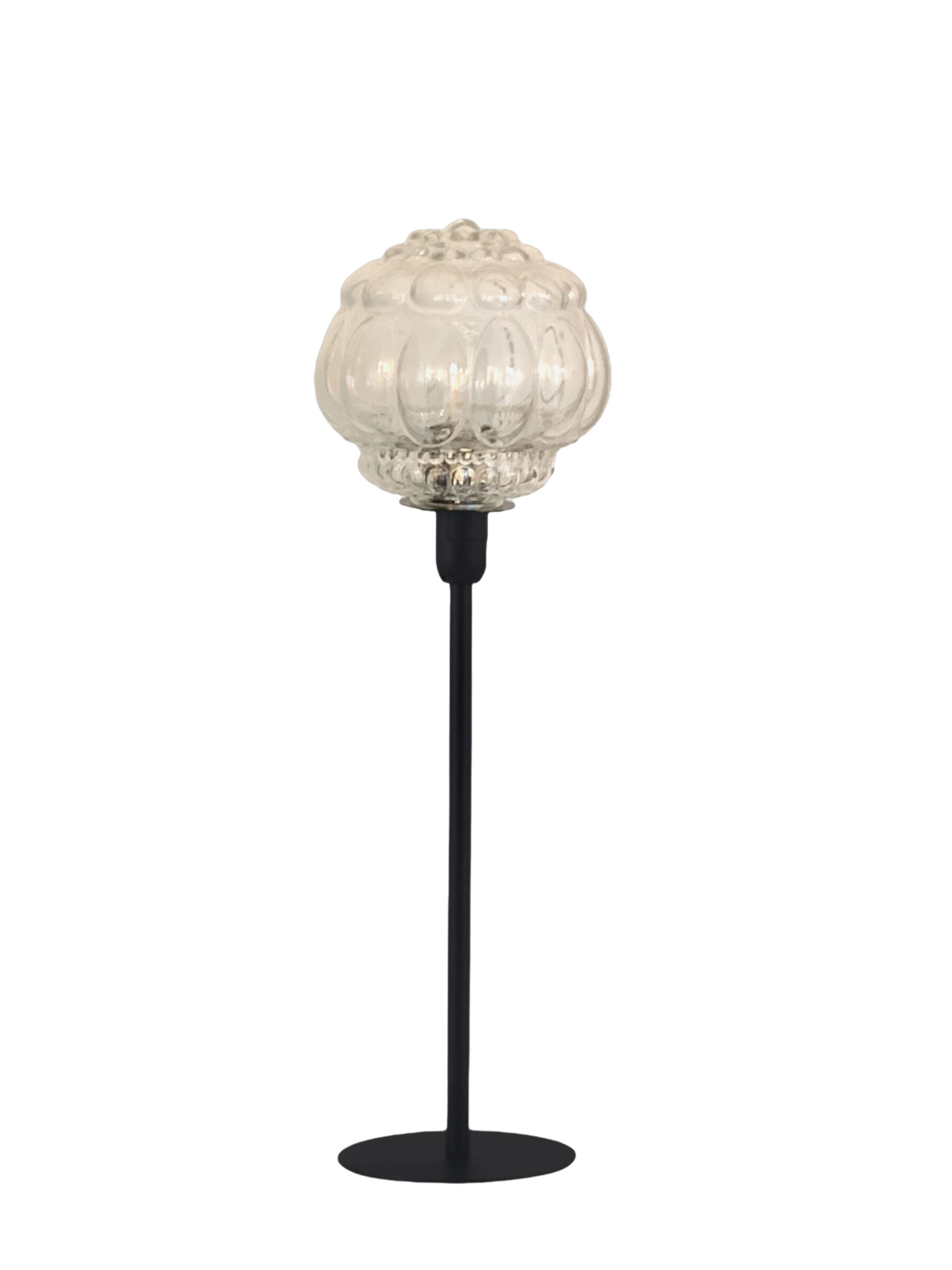 Vintage table lamp with bubbled glass globe
