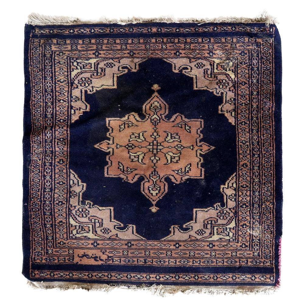 Handmade vintage Uzbek Bukhara rug 64cm x 65cm 1960s - 1C1176