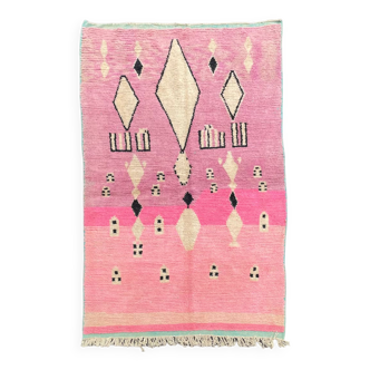 Grand Tapis Marocain Berbere Boujad en Laine idéal pour Salon et Chambre, 170x290 cm