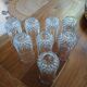 8 antique crystal water glasses