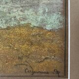 Pastel landscape under glass signed Henri Marchal