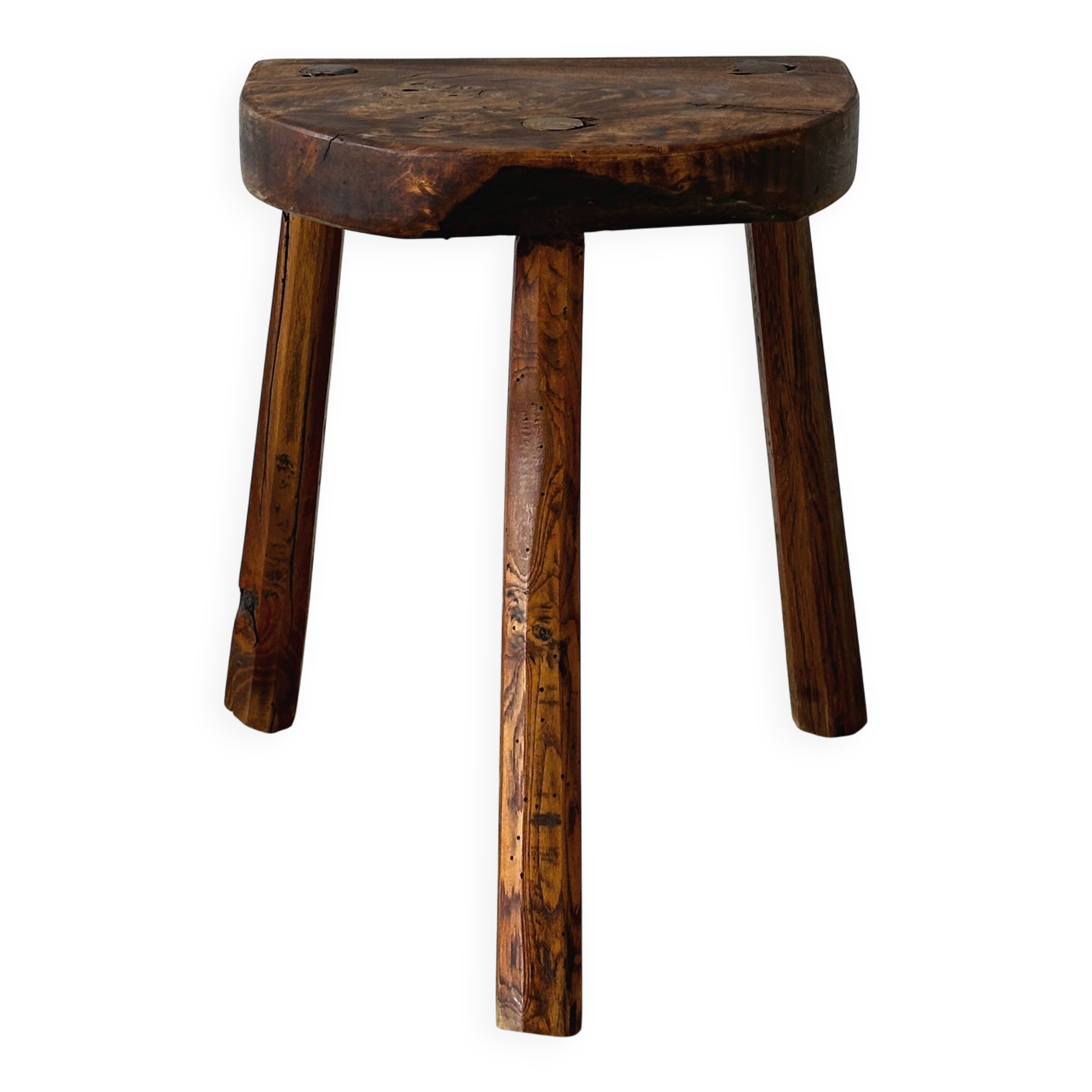 Tabouret ancien bois massif