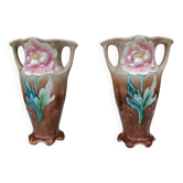 Pair of slipware vases