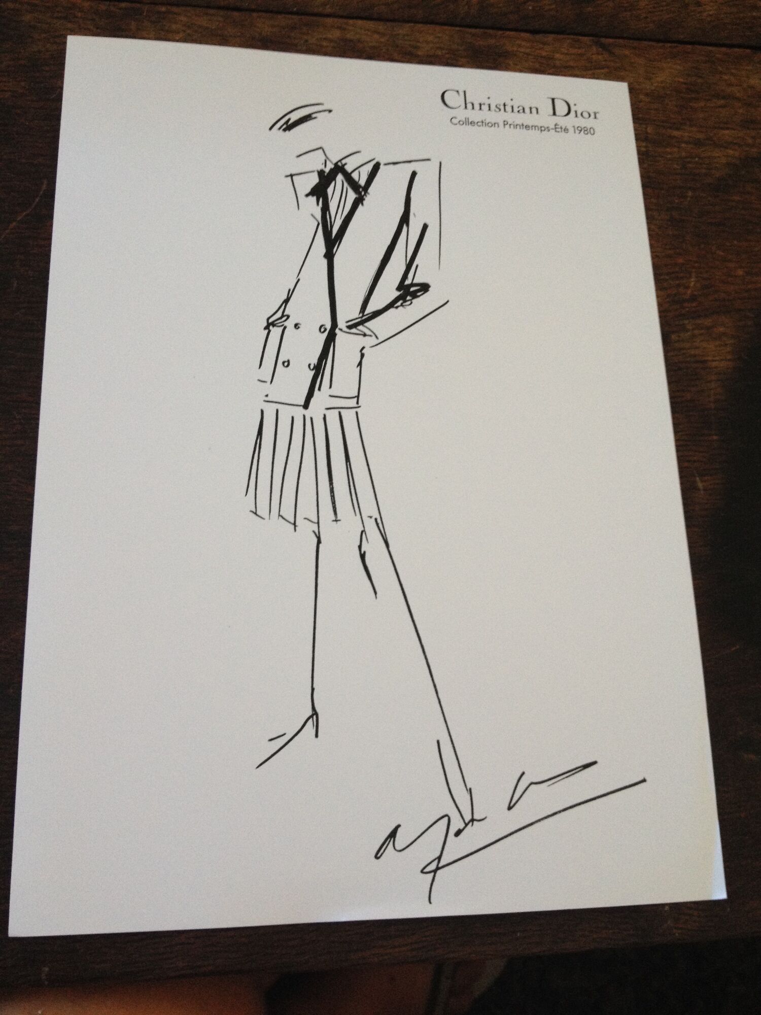 Christian dior, nice sketch of the 1980s black-and-white press mode