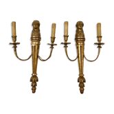 French antique louis XVI style giltwood wall sconces