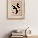 Collage on old book cover - painting after H. Matisse