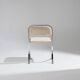 Set de 4 chaises en métal chromé et velours, 1970s