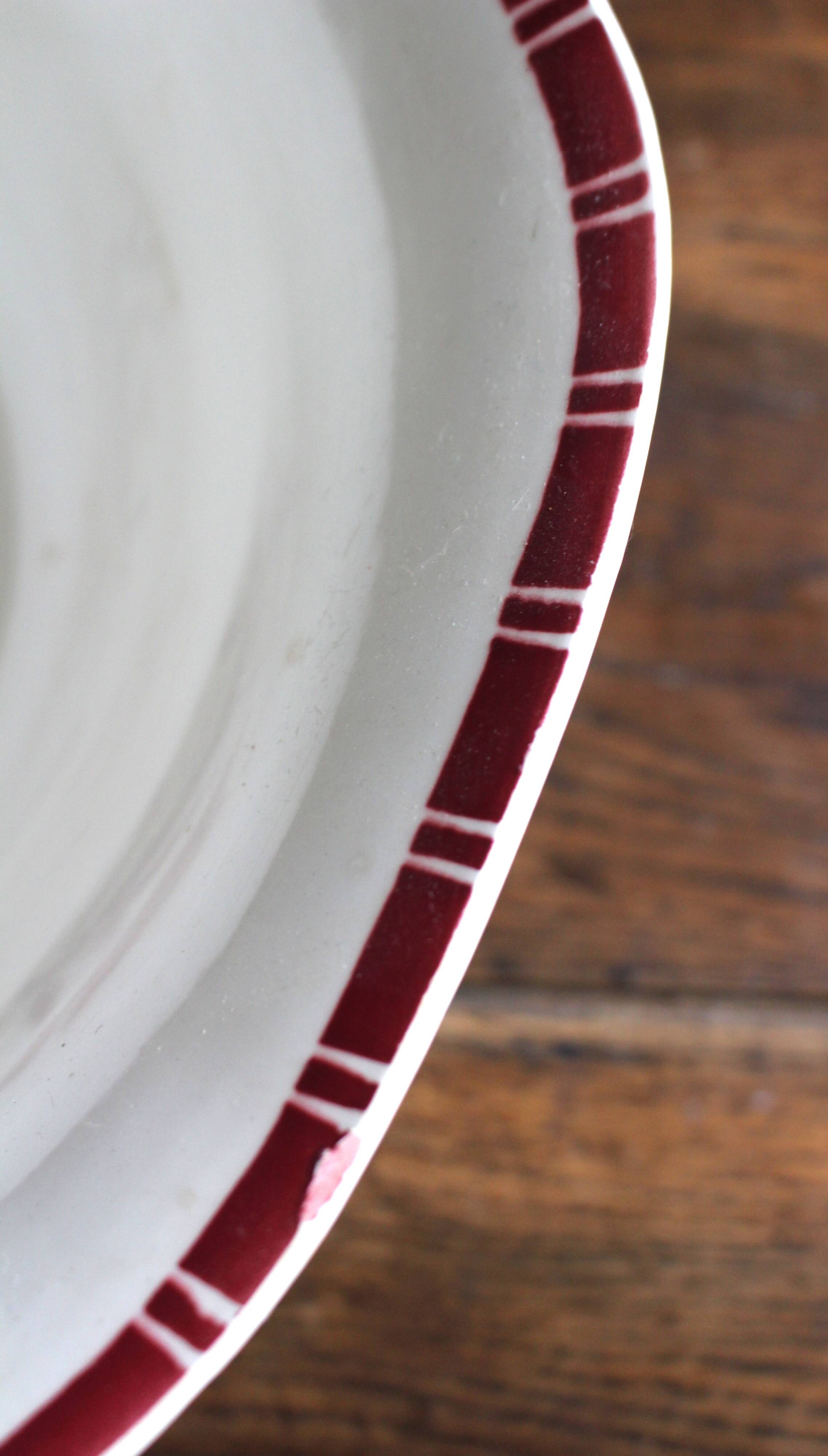 Salad bowl Sylvia Digoin Sarreguemines red flower Art Deco