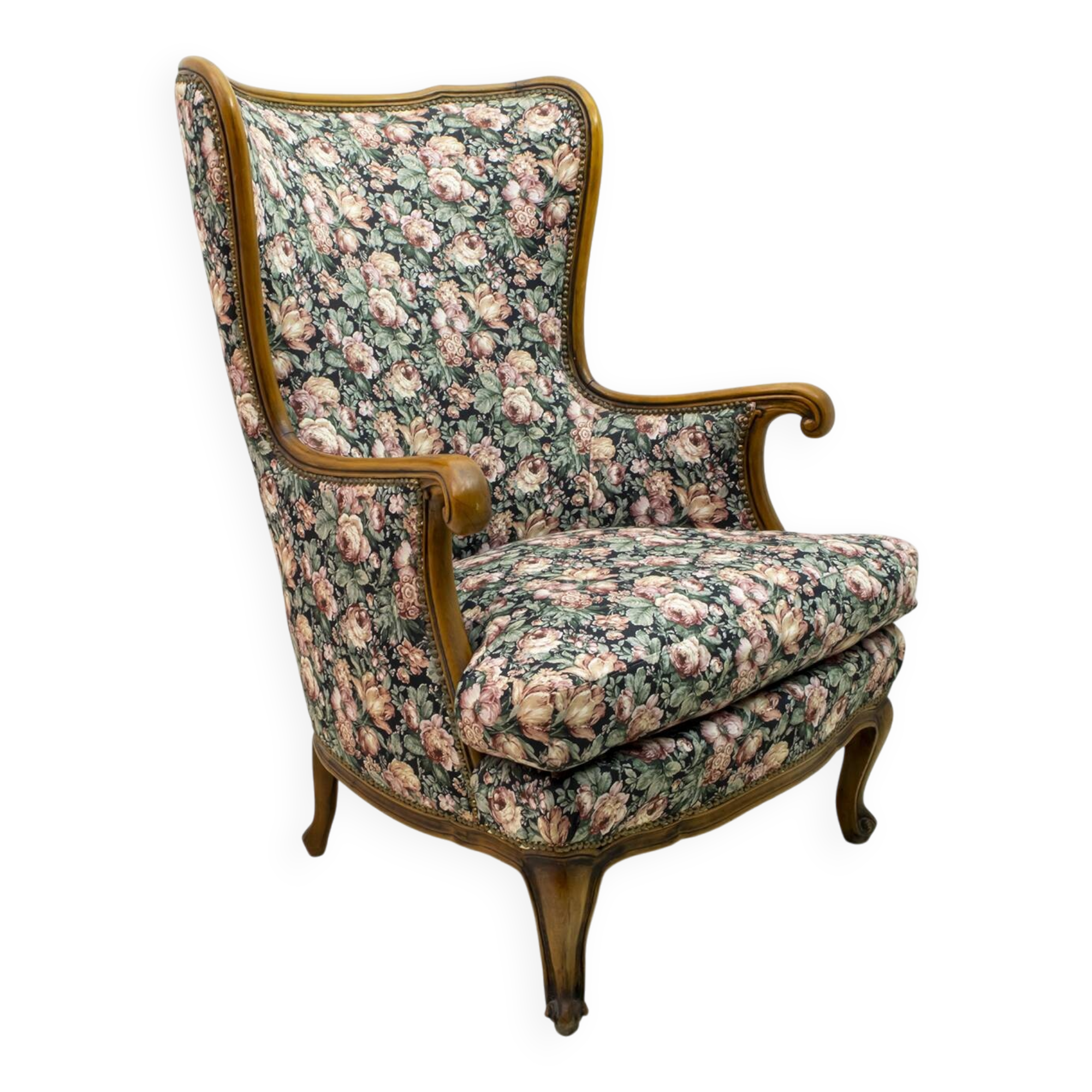 Mid-Century Modern Chippendale Style Walnut Armchair, 1960s