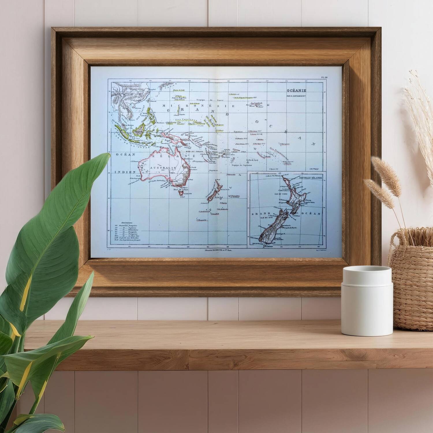 Oceania, Vintage Map, 1887, Authentic.