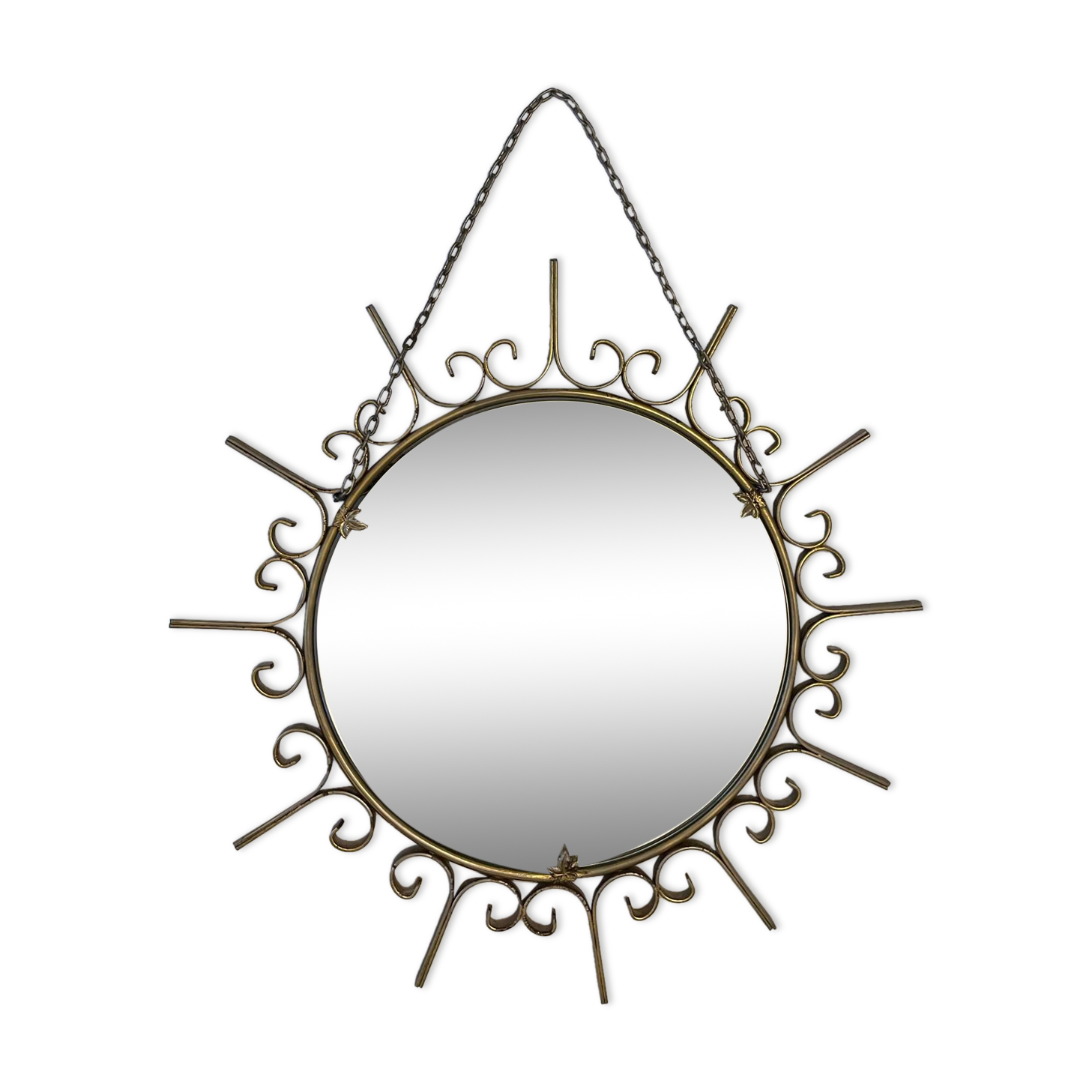 Gold metal sun mirror