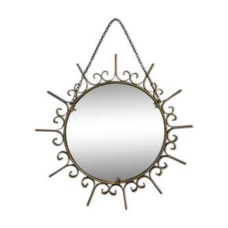 Gold metal sun mirror