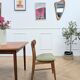 Chaise scandinave teck & tissu vert