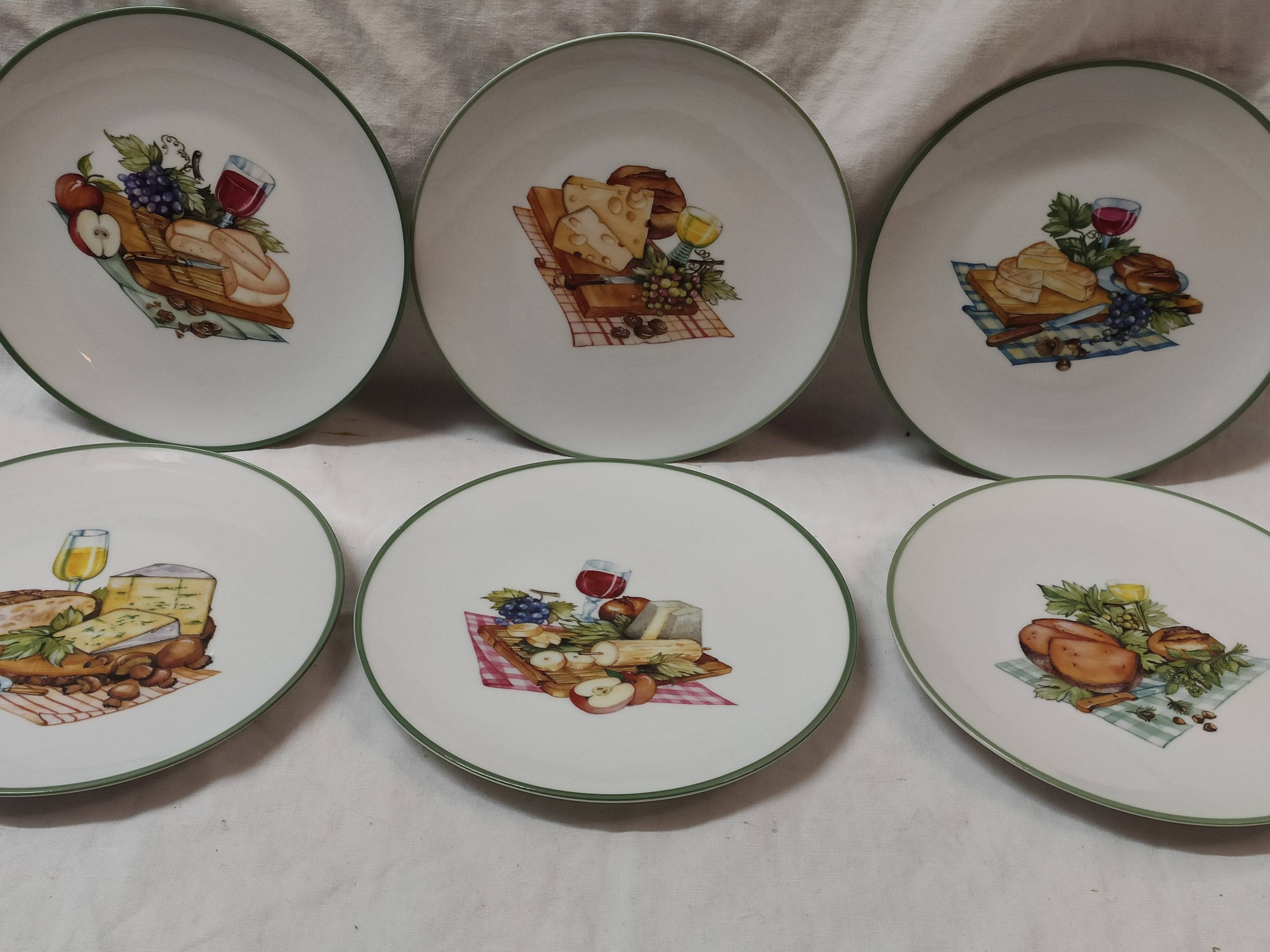 6 cheese plates Limoges Sologne porcelain