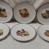 6 assiettes à fromage Limoges Porcelaine de sologne