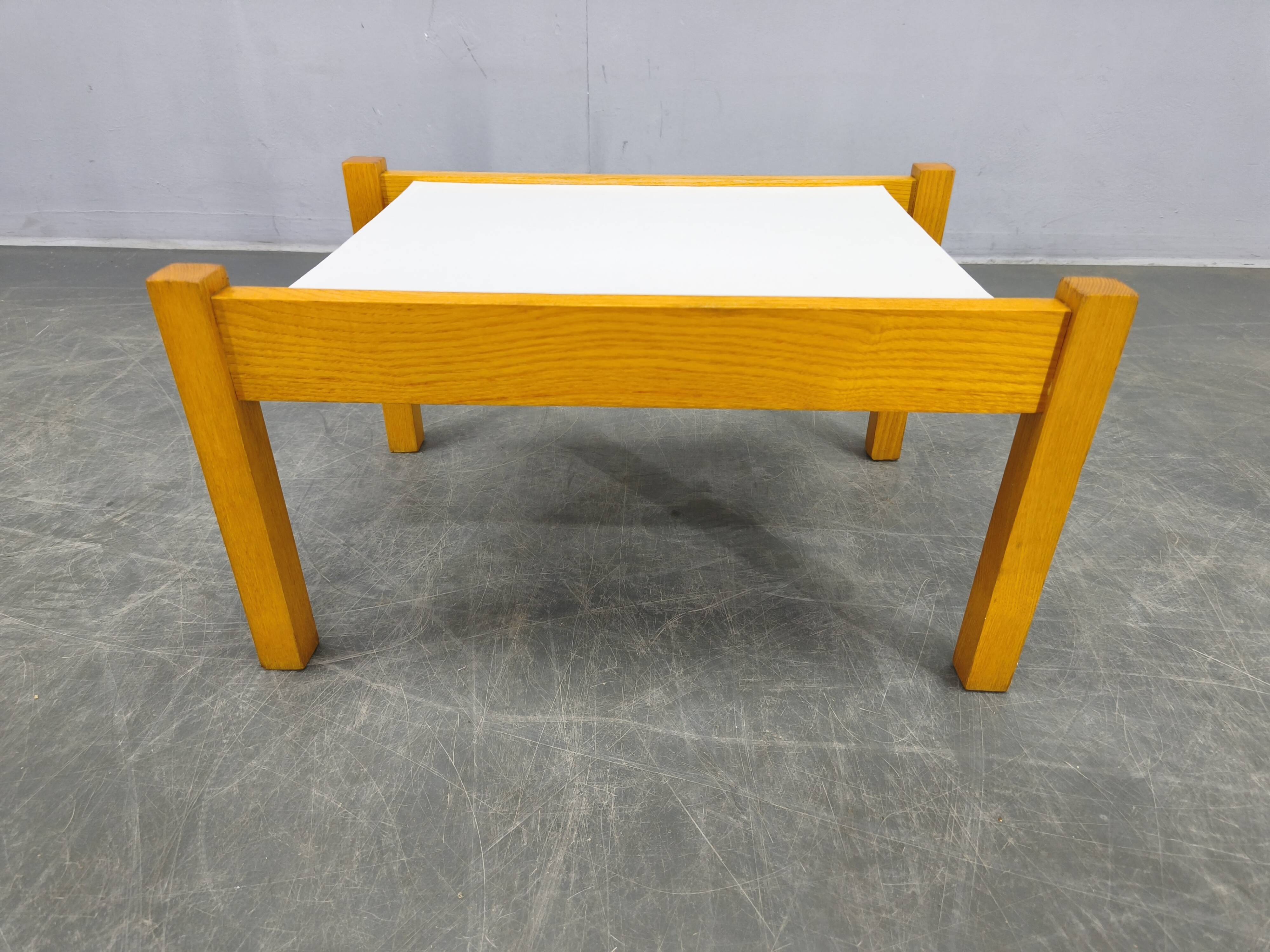 Mid Century Beech Plant Stands with Umakart Tops, 1970s Set