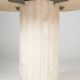 Round travertine dining table