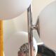 Suspension cluster 3 round opalines and stainless steel design 70s
