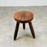 Brutalist wood tripod stool
