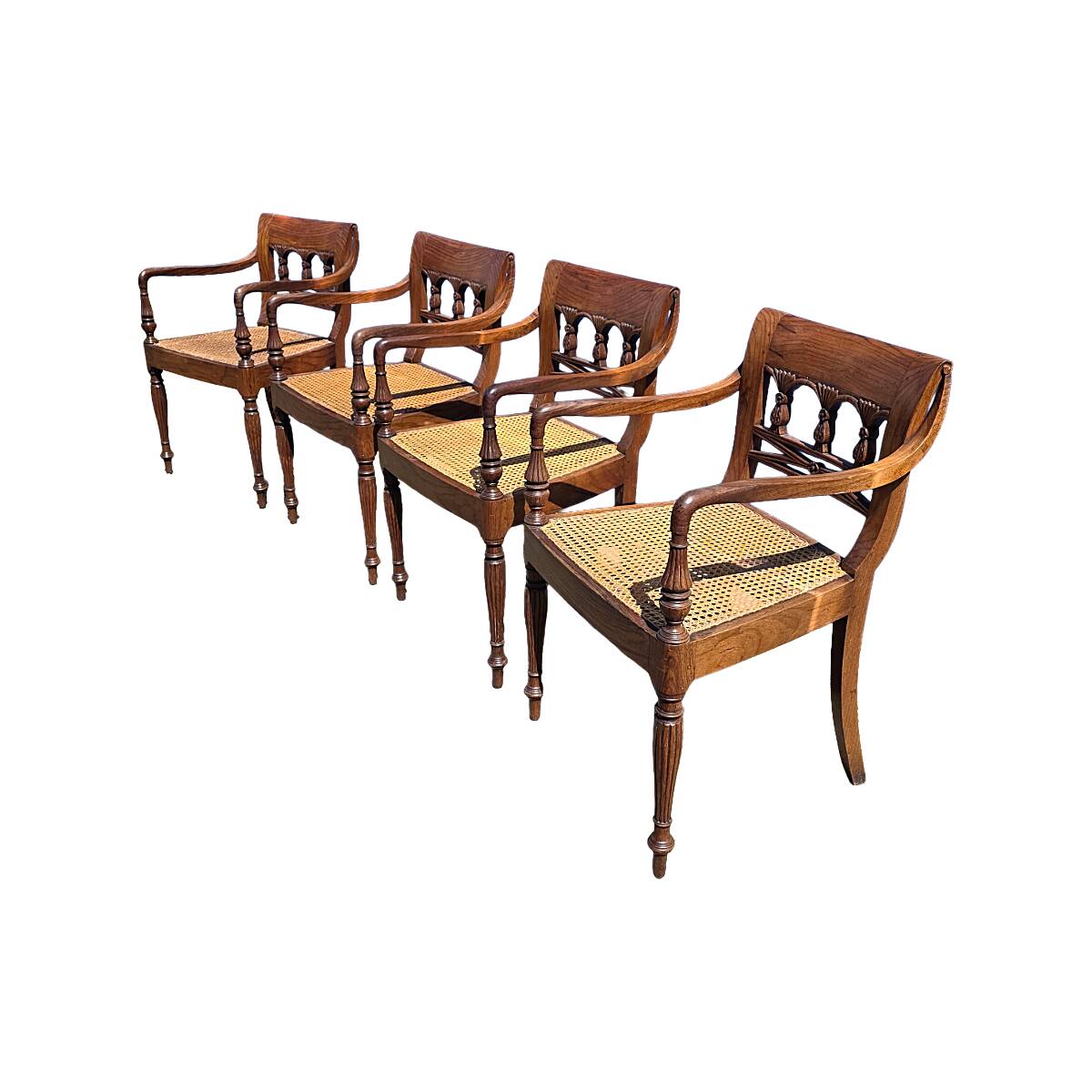 Antique Dutch East Indies Colonial Armchairs, around 1900