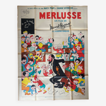 Affiche cinéma originale "Merlusse" Marcel Pagnol, Dubout 120x160cm 50's