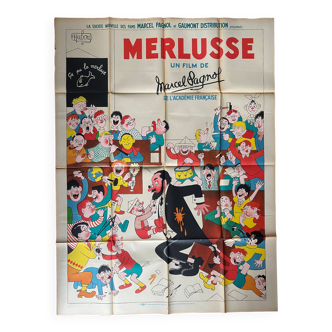 Affiche cinéma originale "Merlusse" Marcel Pagnol, Dubout 120x160cm 50's