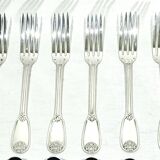 12 Louis XIV style silver cutlery sets