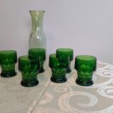 Old green milk bottle