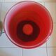 Red/orange Murano glass table lamp in 70s style (1980)