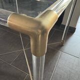 Vintage plexiglass and brass table
