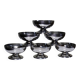 6 vintage bistro-style stainless steel dessert bowls on feet