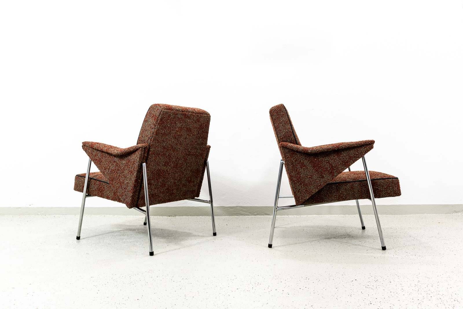 Metal vintage Armchairs “Bat” Poland, 1960’s, Set Of 2