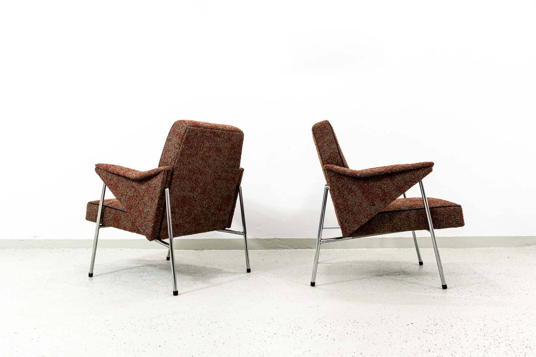 Metal vintage Armchairs “Bat” Poland, 1960’s, Set Of 2