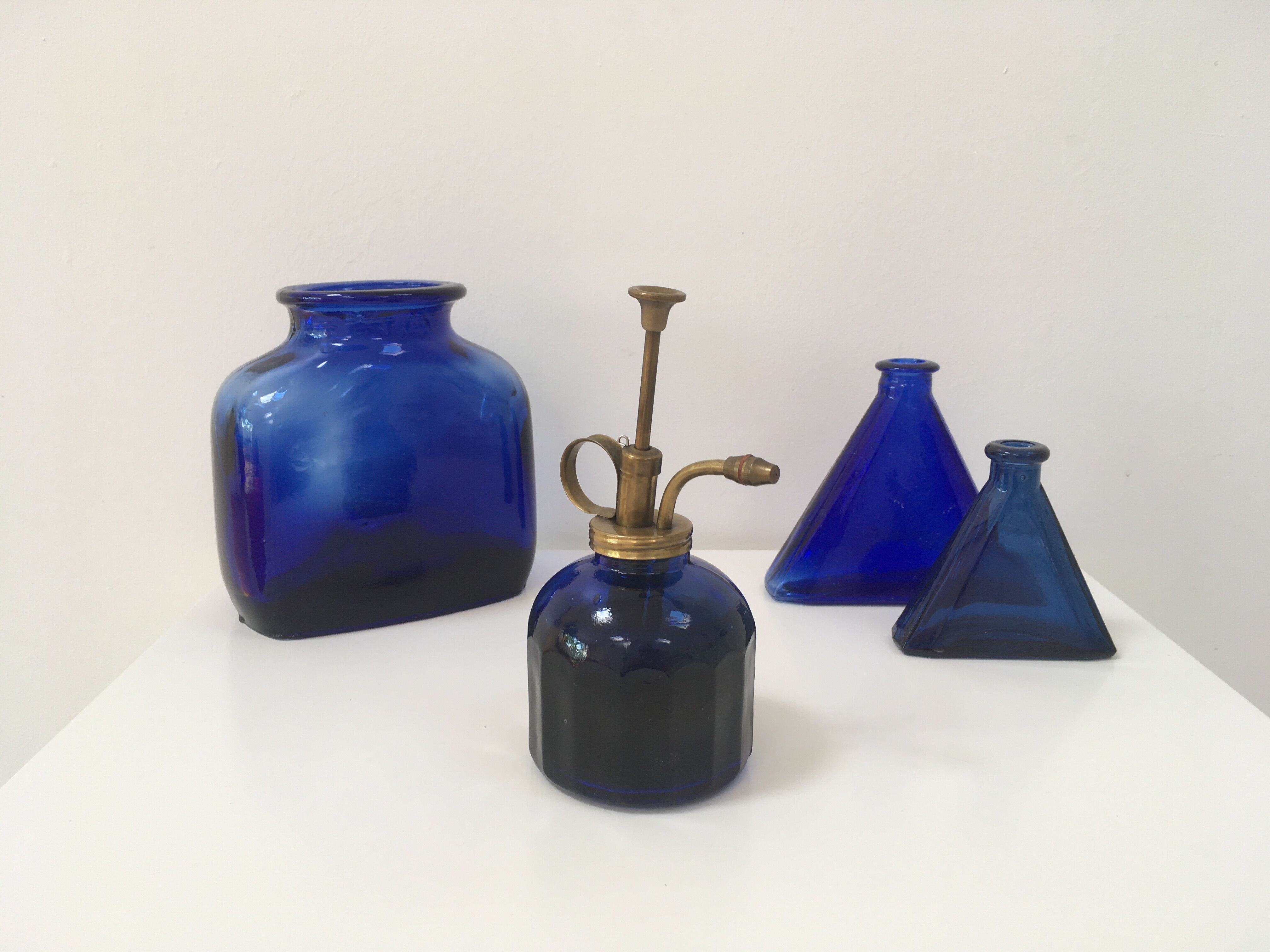 Vintage cobalt blue glass pot