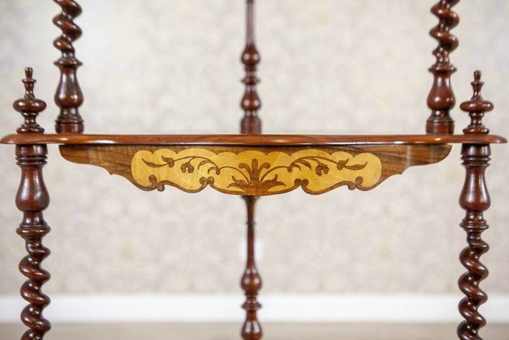 Late 19th Century Inlaid Corner Shelf, 1890s
