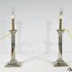 Pair of Electrified Torches in Silver Metal – Mid-19th Century