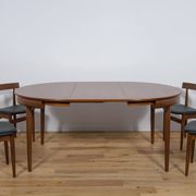Mid-Century Teak Dining Table & Chairs by Hans Olsen for Frem Røjle, 1960s, Set of 5