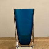 Blue crystal vase