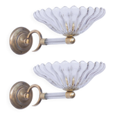 Set of 2 Wall Light Sconces by Barovier & Toso Glass Murano, Italy, 1950
