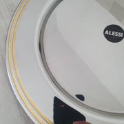 Alessi Ettore Sottsass / Serving plate in stainless steel 18/10 and gold NG5100