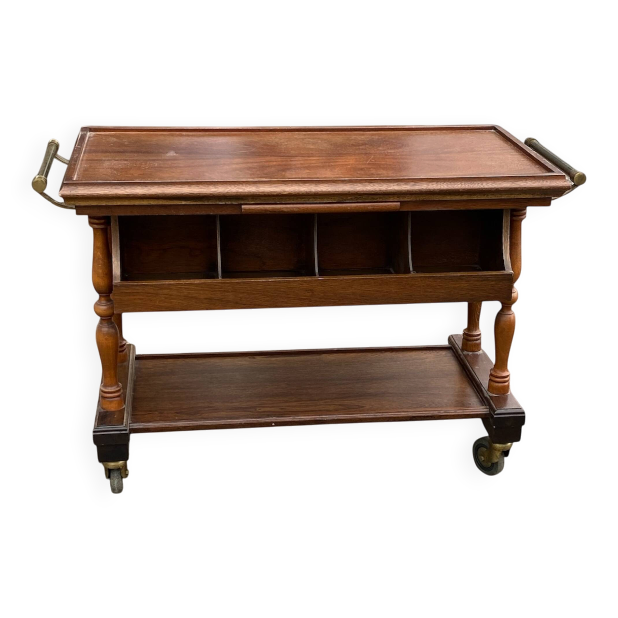 Luxury Service Trolley NÉODYS Lyon – Solid Wood & Brass