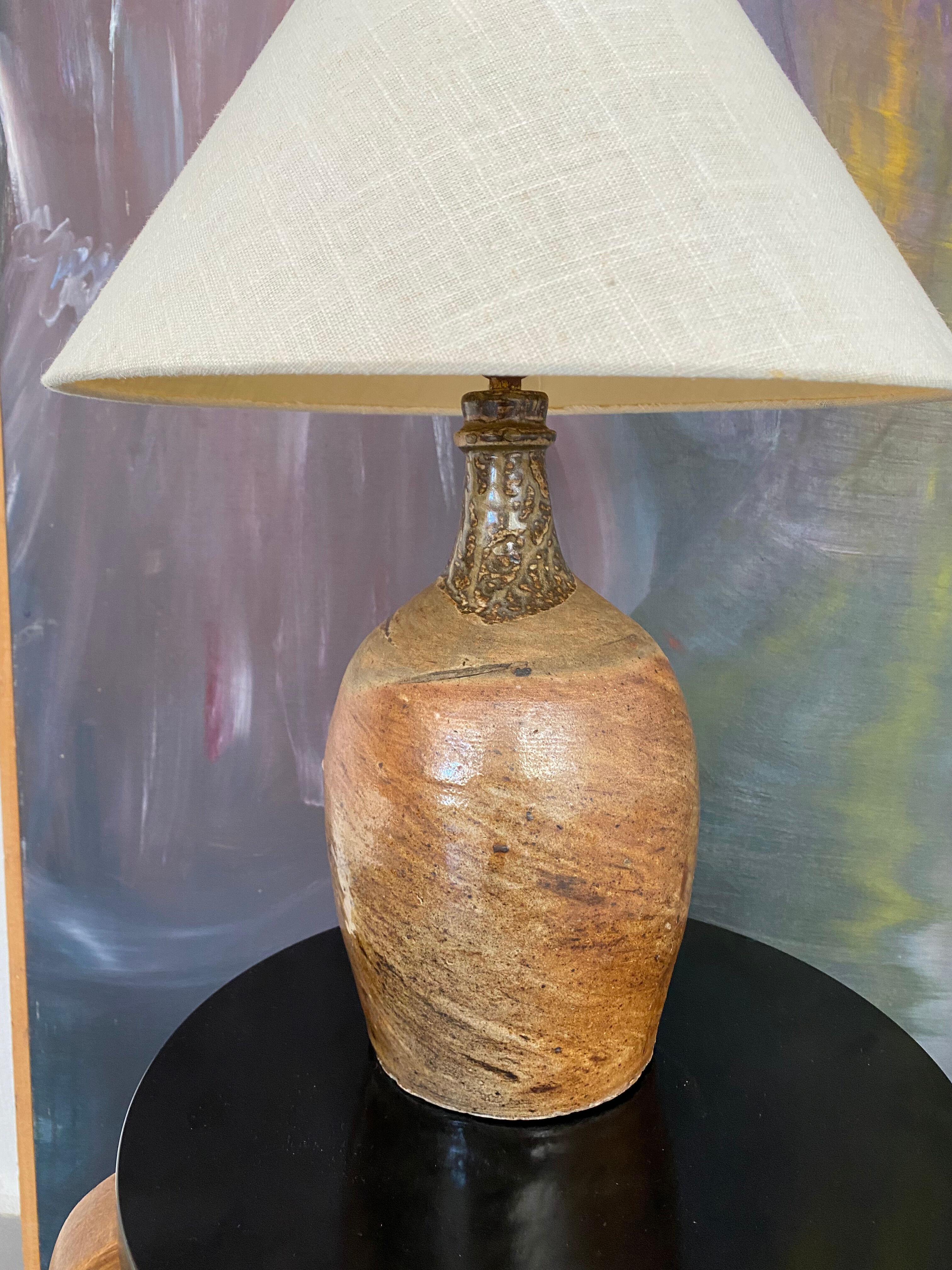 Lampe grès émaillé vintage années 60