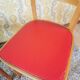Vintage Wooden Dining Chair: Red Leather Seat, Mid-Century Modern