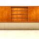 Danish teak sideboard with two sliding doors and 4 central drawers